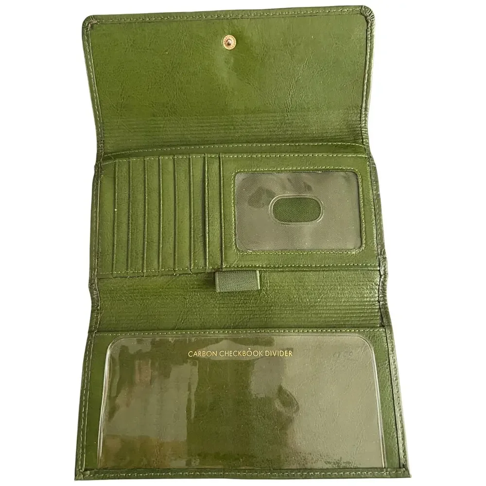 Fossil Green Trifold Leather Wallet, 7